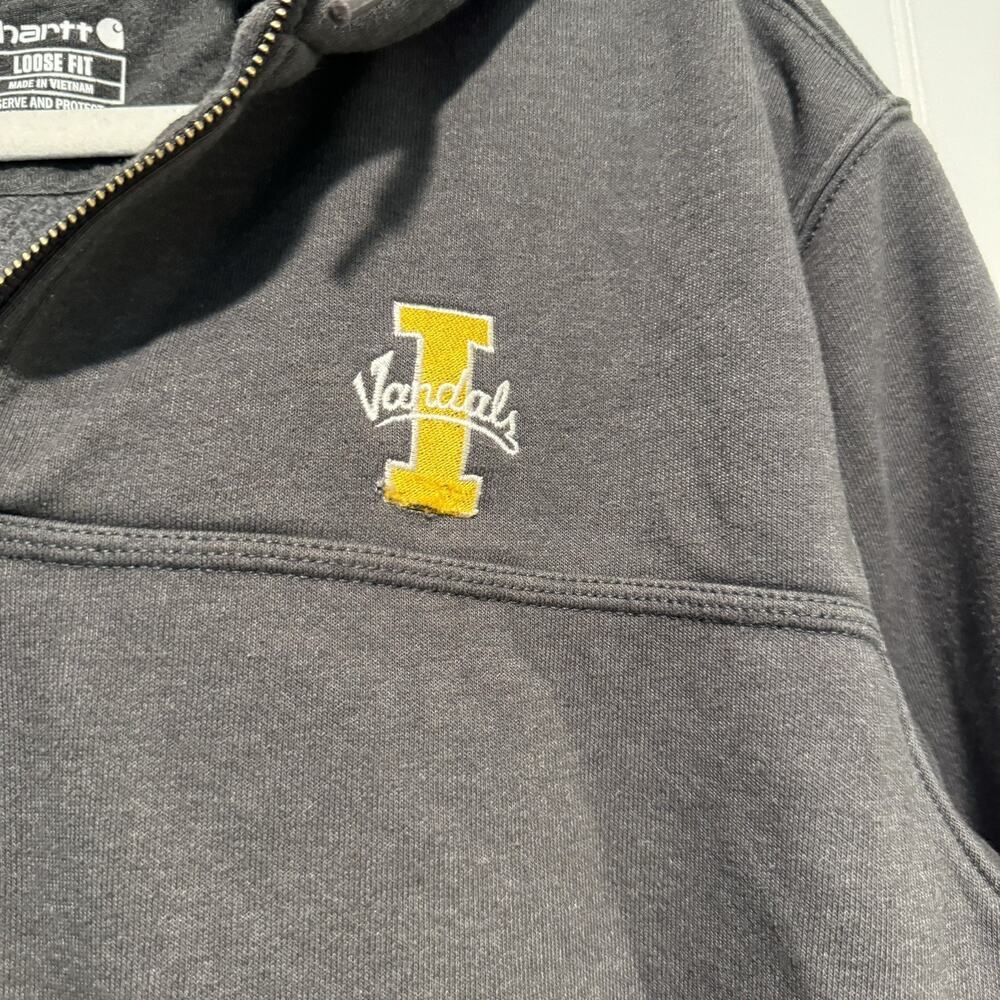 Carhartt Rain Defender 1/4 Zip Sweatshirt Idaho Vandals Size Large - Picture 2 of 5
